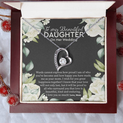 Bride Gift From Mom To Daughter On Wedding Day Wedding Necklace Gift To Daughter Gift For Daughter On Wedding Day Forever Love Necklace