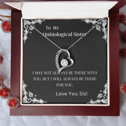 Unbiological Sister Friends Forever Heart Necklace Forever Love Necklace