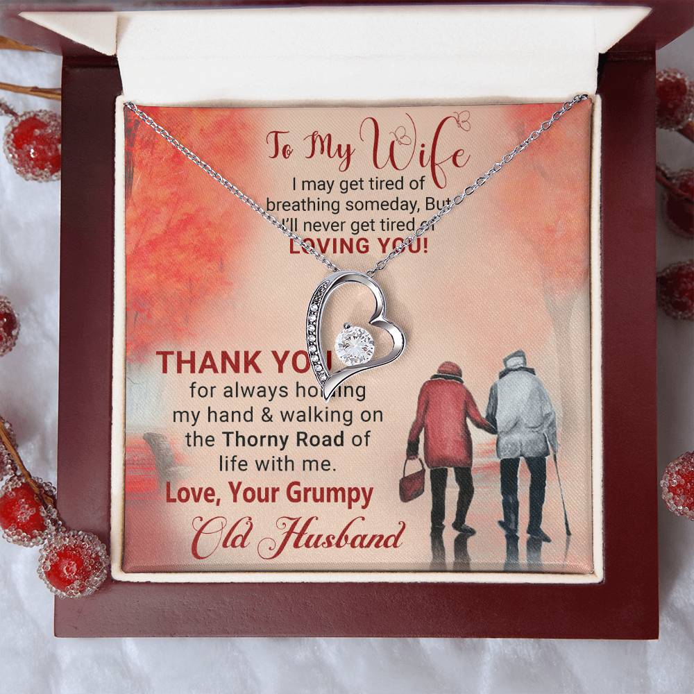 To My Wife Grumpy Old Husband Anniversary Gift For Wife Birthday Gift For Wife Gift For Wife Necklace For Wife Gift For Wife Birthday Forever Love Necklace