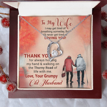 To My Wife Grumpy Old Husband Anniversary Gift For Wife Birthday Gift For Wife Gift For Wife Necklace For Wife Gift For Wife Birthday Forever Love Necklace