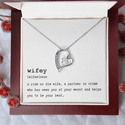To My Wife - Ride Or Die & Partner In Crime Necklace Forever Love Necklace