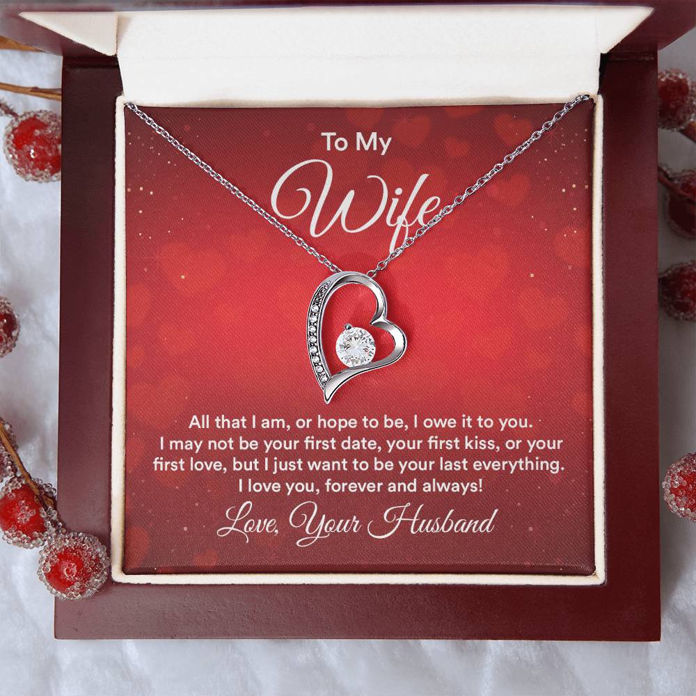 To My Wife Necklace Gift Anniversary Gift Gifts For Her Valentines Gift For Wife Birthday Gift Gift For Wife Forever Love Necklace