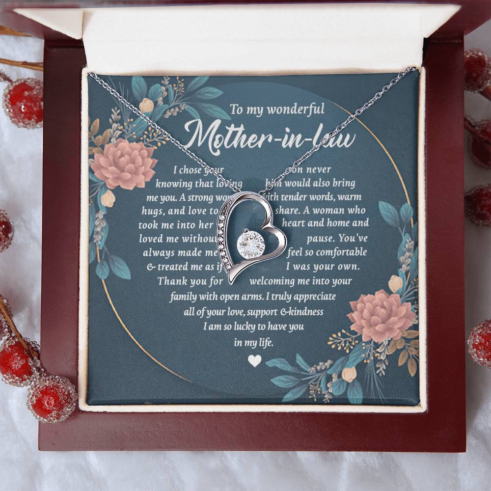To My Wonderful Mother In Law Forever Love Necklace