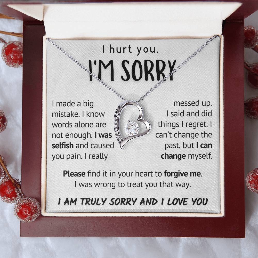 Forgive Me Necklace, Apology Jewelry, Sorry Gift Wife, Sorry Gift Girlfriend, Sorry Gift Friend, Sorry Gift, Sorry Card, Heartfelt Message Forever Love Necklace