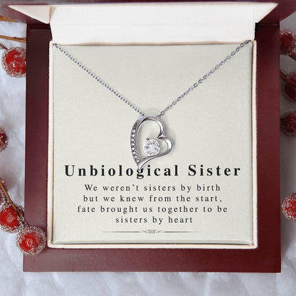 Unbiological Sister Necklace Unbiological Sister Gift Step Sister Necklace Gift For Step Sister When You Find A Friend Who Is More Forever Love Necklace