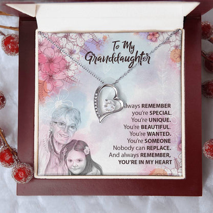 To Our Granddaughter White Gold Necklace Forever Love Necklace