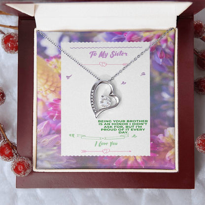 Birthday Gift For Sister Dazzling Polished Heart Pendant Necklace Forever Love Necklace