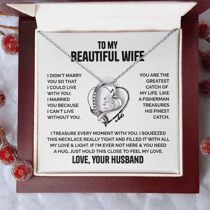 Wife Heart Necklace  Love Husband Forever Love Necklace