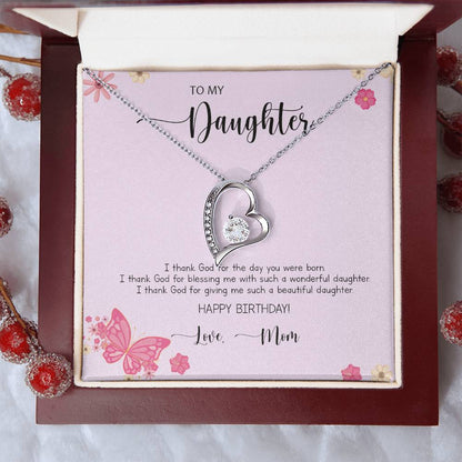 Dear Daughter Necklace - Daughter Mother's Day Gift - To My Daughter Necklace From Mom Dad - Grown Up Daughter Gift From Mom 1 Forever Love Necklace