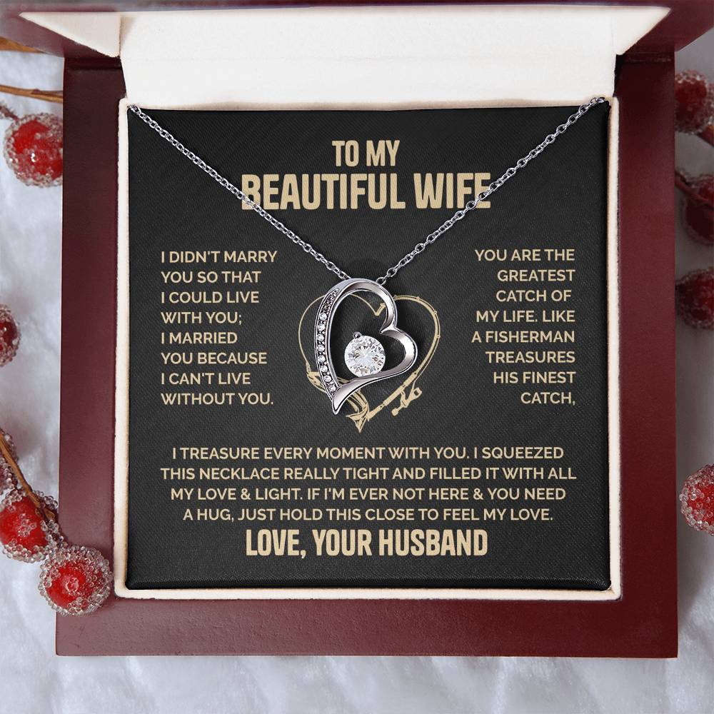 Beautiful Wife Heart Necklace  Love Husband Forever Love Necklace