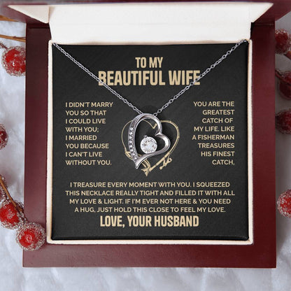 Beautiful Wife Heart Necklace  Love Husband Forever Love Necklace