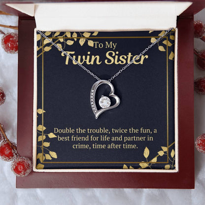 Twin Sister Gift Necklace Forever Love Necklace