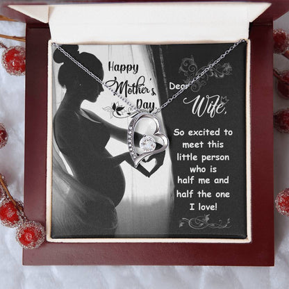 Dear Wife Happy Mother's Day Pregnant Forever Necklace 1 Forever Love Necklace