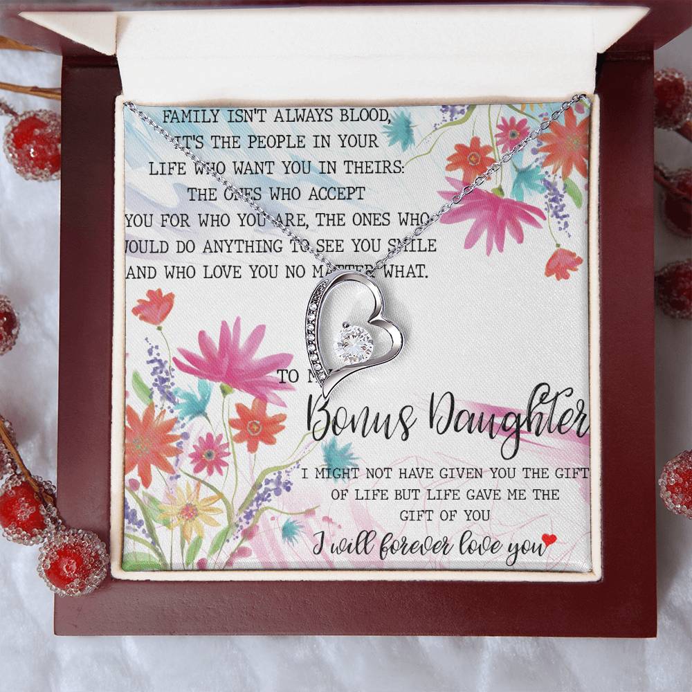 Bonus Daughter Necklace Step Daughter Necklace Necklace For Stepdaughter Stepdaughter Birthday Gift Bonus Daughter Gift For Wedding Forever Love Necklace