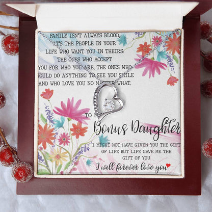 Bonus Daughter Necklace Step Daughter Necklace Necklace For Stepdaughter Stepdaughter Birthday Gift Bonus Daughter Gift For Wedding Forever Love Necklace