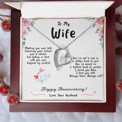 To My Wife Happy Anniversary 1 Forever Love Necklace