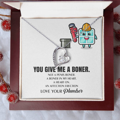 You Give Me A Heart Boner An Affection Erection Funny & Sarcastic Love For Her ? Mature Gag Plumber's Wife Funny Gift 1 Forever Love Necklace