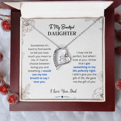 Daughter - I Love You Forever Love Necklace Gift For Daughter, Gift From Dad, Daughter Gift, Daughter Necklace, Father Daughter Gift, Birthday Gift Forever Love Necklace
