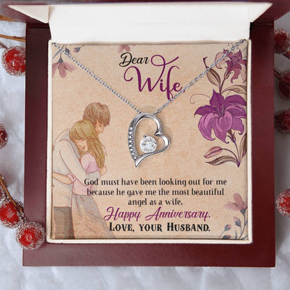 Dear Wife Happy Anniversary Heart Necklace 1 Forever Love Necklace
