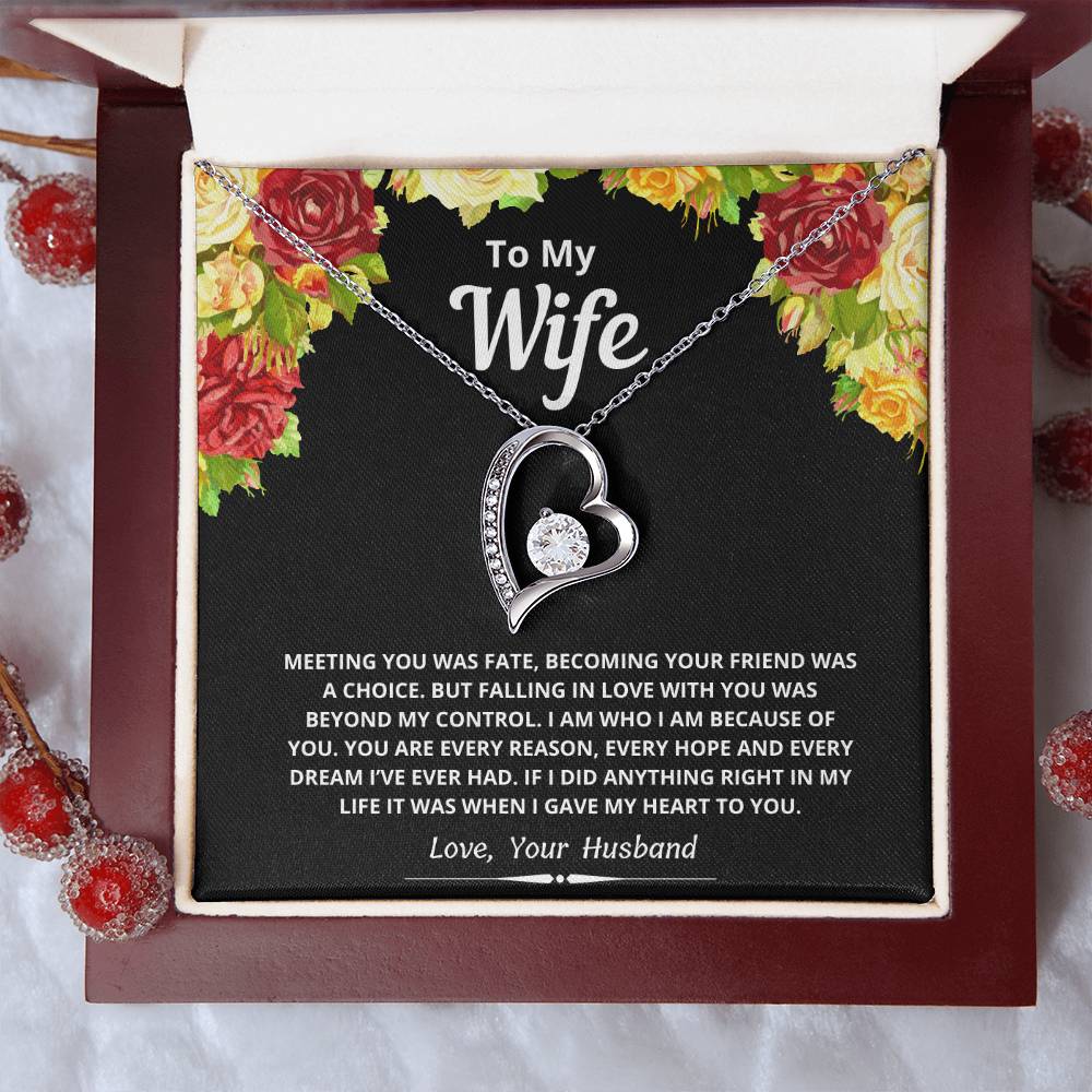 To My Wife Gave My Heart Necklace 1 Forever Love Necklace