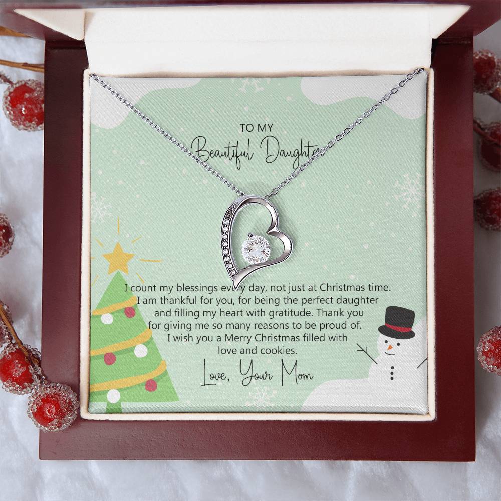 Daughters Gift From Mom Special Christmas Message Card Custom Gift From Mom Ss120 1 Forever Love Necklace