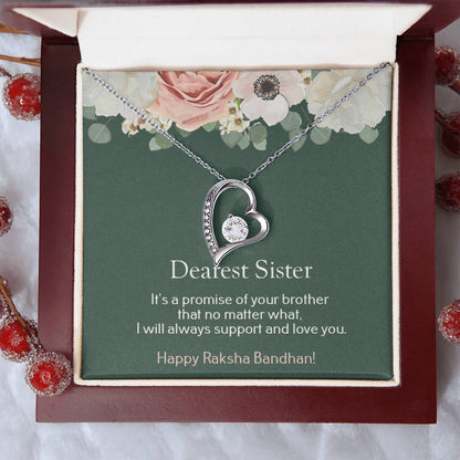 Dearest Sister Happy Raksha Bandhan 925 Sterling Silver Pendant 1 Forever Love Necklace