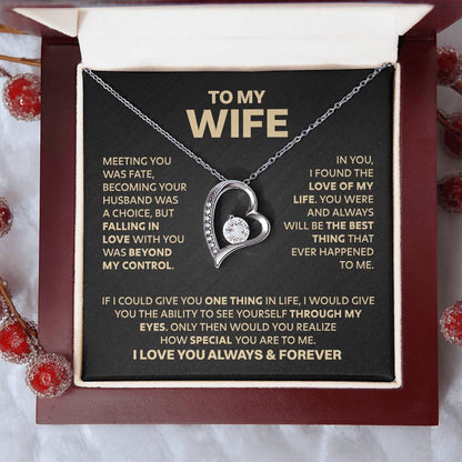 Wife Heart Necklace  Meeting You Was Fate  Forever Love Necklace