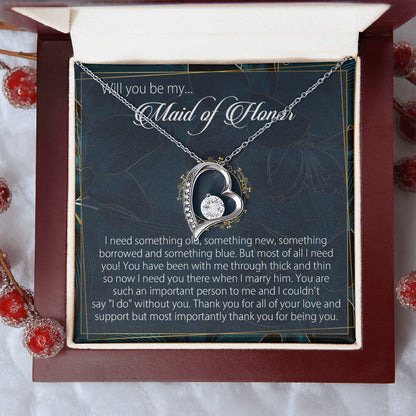 Will You Be My Maid Of Honor Necklace Gift Maid Of Honor Gift Necklace Maid Of Honor Wedding Gift Necklacemaid Of Honor Forever Love Forever Love Necklace