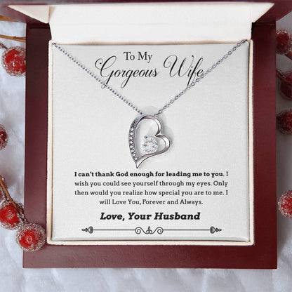 To My Wife God Led Me To You Necklace With Message Card 1 Forever Love Necklace