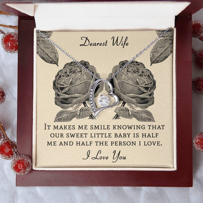 Dear Wife It Makes Me Smile Knowing That Our Sweet Little Baby Forever Love Necklace