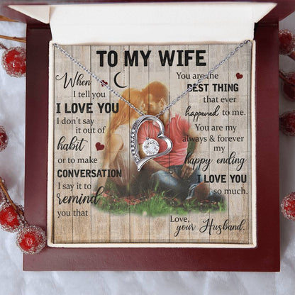 To My Wife Love Necklace Forever Love Necklace