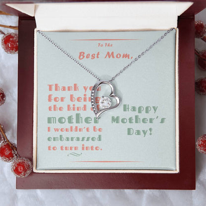 To The Best Mom Forever Love Necklace With Message Card Forever Love Necklace