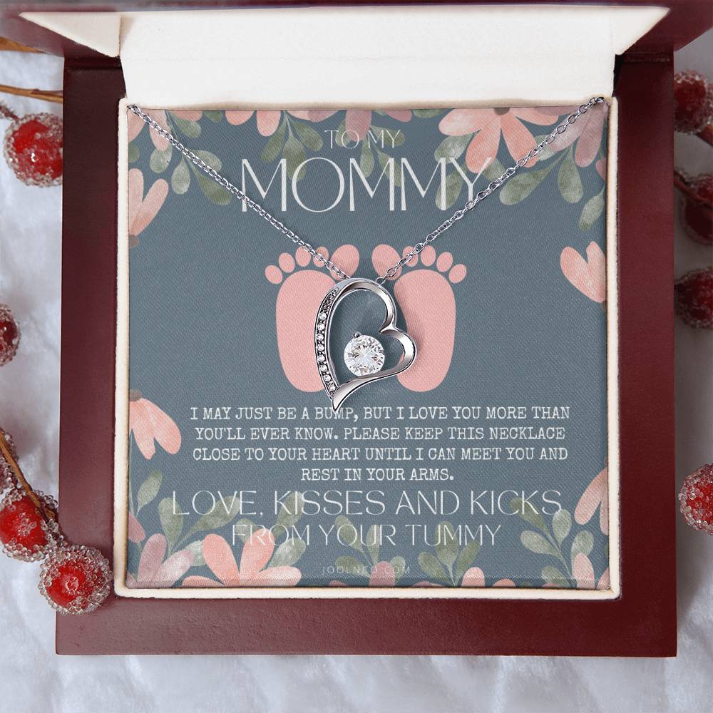 Baby Shower Gift New Mommy Necklace Pregnant Wife Gift To My Mommy I May Just Be A Bump But I Love You More Than You Ever Know Forever Love Necklace