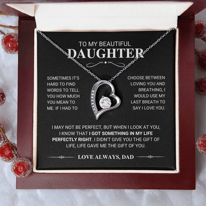 Daughter My Last Breath Forever Love Necklace Gift Forever Love Necklace