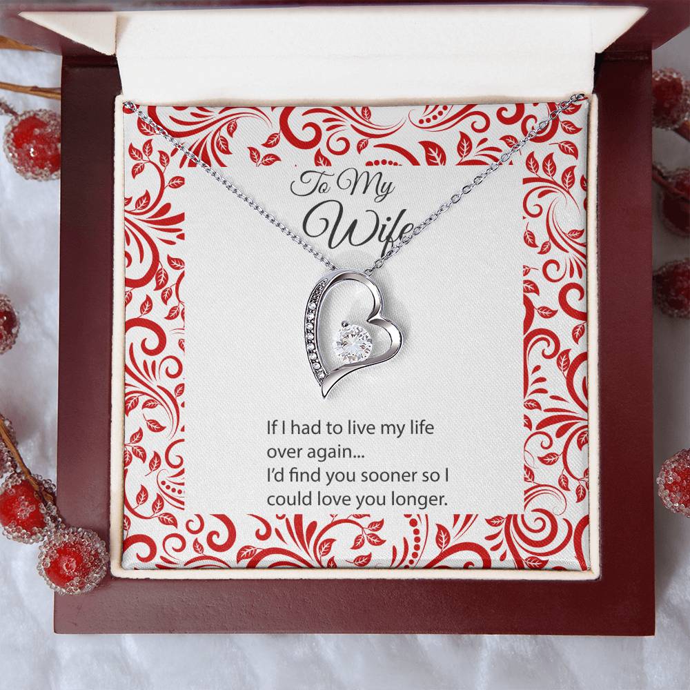 To My Wife If I Had To Live My Life Over Again Forever Heart Necklace 1 Forever Love Necklace