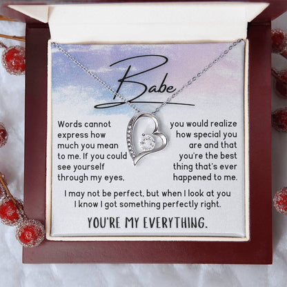 Babe Necklace - You'Re My Everything - Brush Stroke Forever Love Necklace