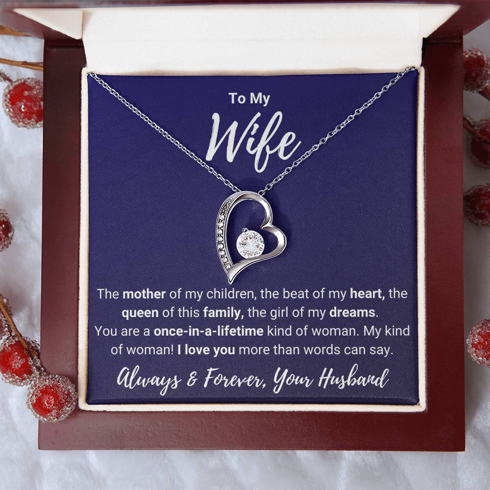 To My Wife Valentine's Gift Forever Love 18k Yellow Gold Finish 14k White Gold Finish Necklace Pendant With Adjustable Chain 18 22 Present Forever Love Necklace
