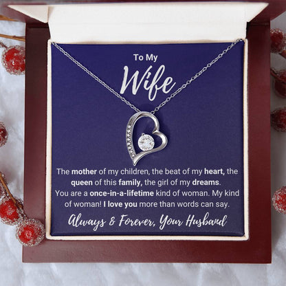 To My Wife Valentine's Gift Forever Love 18k Yellow Gold Finish 14k White Gold Finish Necklace Pendant With Adjustable Chain 18 22 Present Forever Love Necklace
