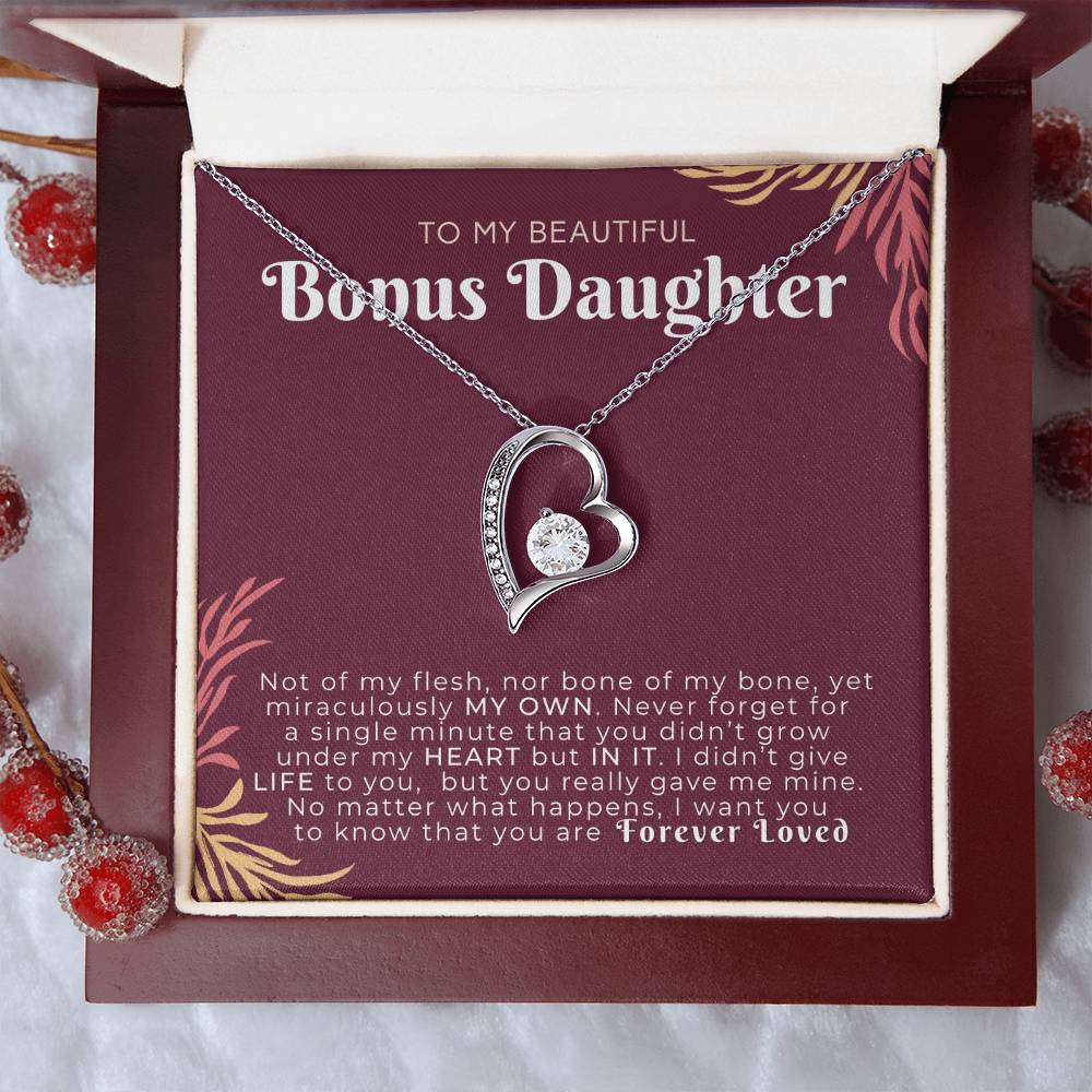 Beautiful Bonus Daughter Forever Loved Necklace Forever Love Necklace