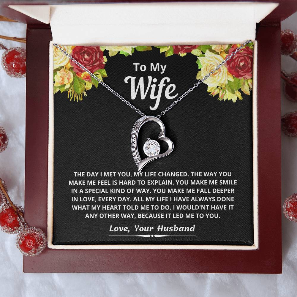 To My Wife Day I Met You Necklace Forever Love Necklace