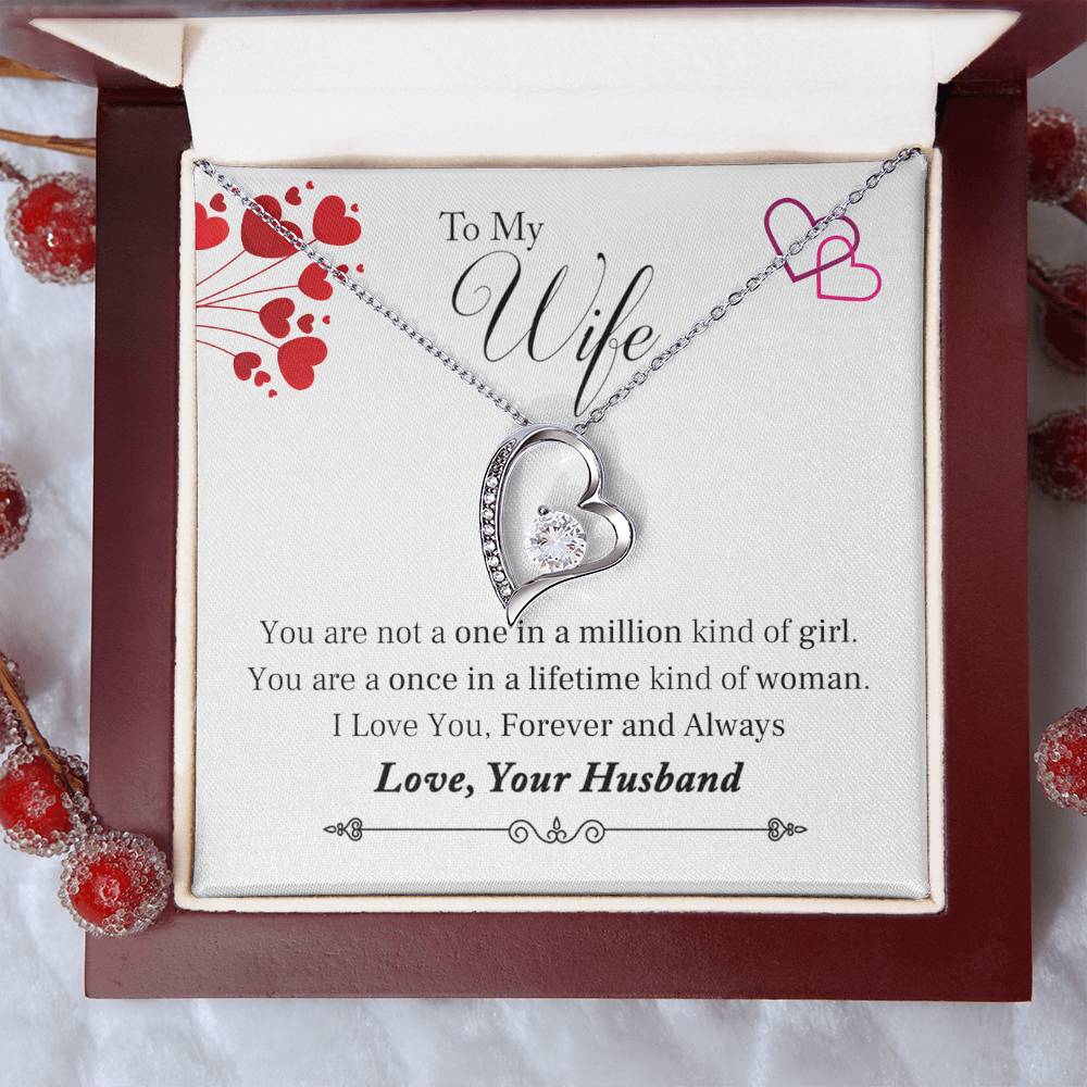 To My Wife Once In A Lifetime Heart Necklace 1 Forever Love Necklace
