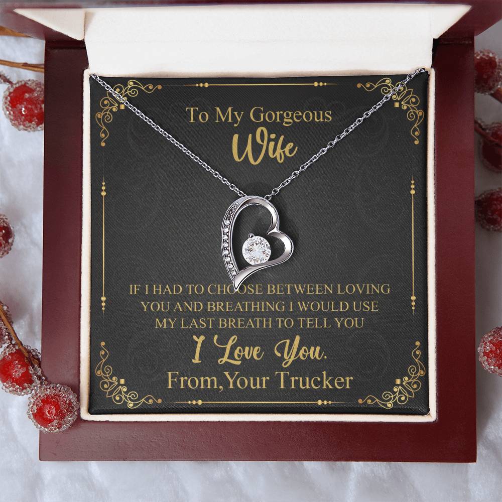 To Wife - From Trucker - I Love You Forever Necklace Forever Love Necklace