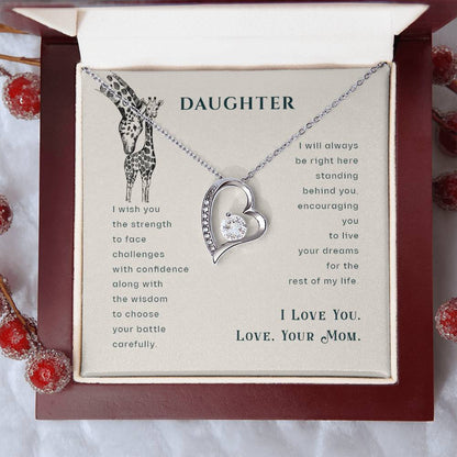Daughter A Love Message From Mom Necklace Mother & Daughter Mom Gifts From Daughter Gift For Mom From Daughter Mother Forever Love Necklace