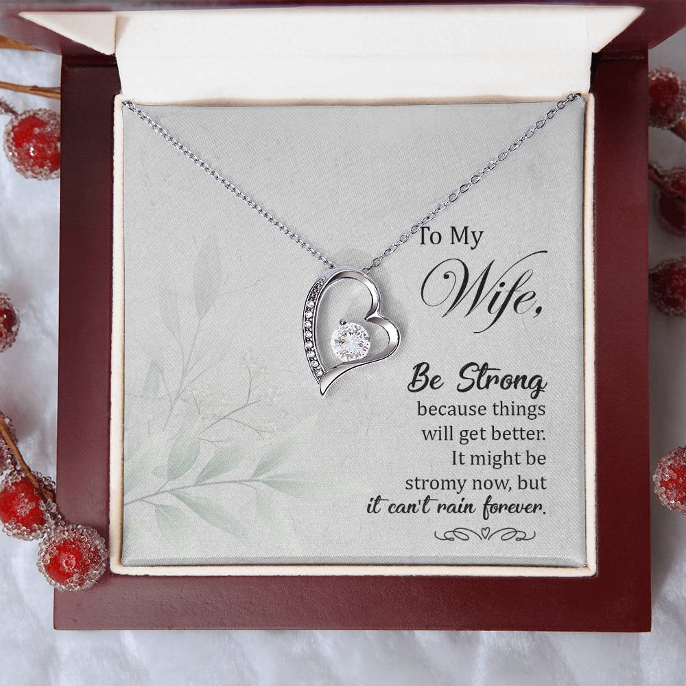 To My Wife Be Strong Forever Love Necklace