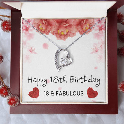 18th Birthday Gifts For Women 18 & Fabulous Necklace For Her 18 Years Old Jewelry Presents Best Friends Foreve Love Necklace Xu1261fl1 Forever Love Necklace