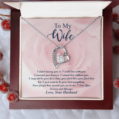 To My Wife Never Forget How Special You Are To Me. I Love You. Forever And Always Forever Love Necklace