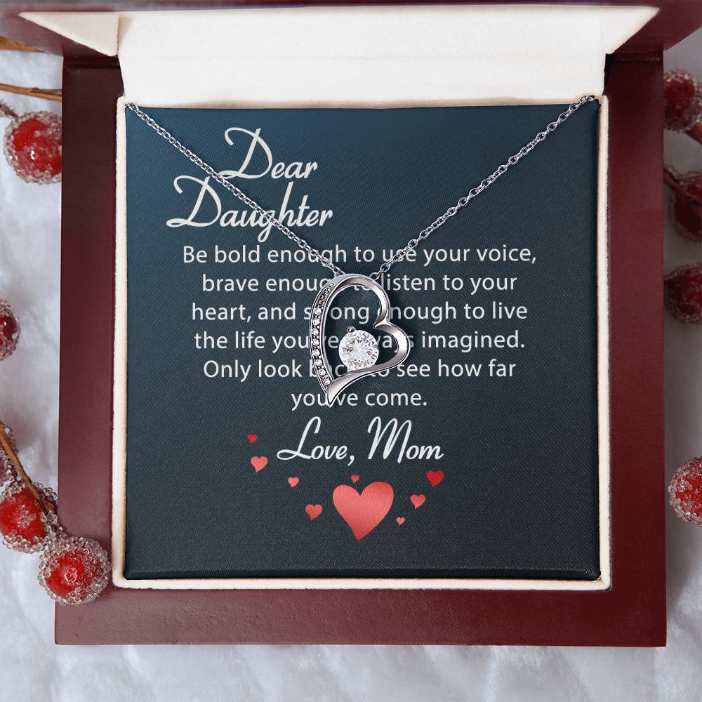Dear Daughter Necklace Love Your Mom Daughter Mother's Day Gift To My Daughter Necklace From Mom Dad Grown Up Daughter Gift From Mom Forever Love Necklace