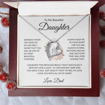 Daughter Love Dad Most Beautiful Chapters  Forever Love Necklace Forever Love Necklace