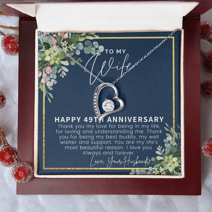 49Th Anniversary Gift For Wife 49Th Anniversary Gifts 49 Year Anniversary Gift Ideas 49 Year Wedding Anniversary Gift For Her Forever Love Necklace