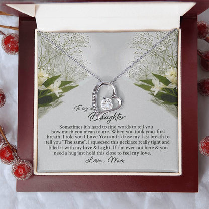 Dear Daughter Necklace - Daughter Mother's Day Gift - To My Daughter Necklace From Mom Dad - Grown Up Daughter Gift From Mom Forever Love Necklace